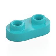 Plate Special 1 x 2 Rounded with 2 Open Studs em Celeste médio