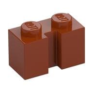 Brick Special 1 x 2 with Groove em Laranja escuro