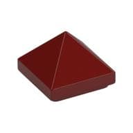 Brick Sloped 45° 1 x 1 x 2/3 Quadruple Convex [Pyramid] em Vermelho escuro