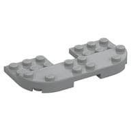Plate Round Corners Double 4 x 8 with 2 x 2 Cutout and 2 x 8 Raised Studs, Reduces Nubs