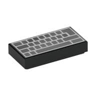 Tile 1 x 2 with Computer Keyboard with No Letters Print