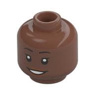 Minifig Head, Eyelashes, Dark Turquoise Hearing Aid, Smile, Teeth Print