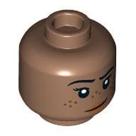 Minifig Head, Nougat Lips, Lobsided Smile, Freckles Print