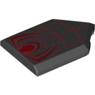 Tile Special 2 x 3 Pentagonal with Red Spider and Webbing Print