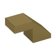 Brick Sloped 45° 2 x 1 with 2/3 Inverted Cutout and no stud em Dourado metálico
