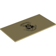 Tile 8 x 16 with Black Hogwarts Crest Print