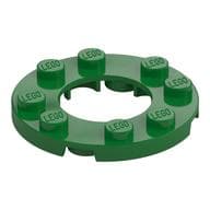 Plate Round 4 x 4 with 2 x 2 Round Opening em Verde