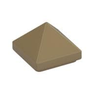 Brick Sloped 45° 1 x 1 x 2/3 Quadruple Convex [Pyramid] em Bege escuro