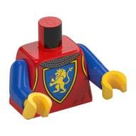Torso Armor, Gold Lion on Blue Field Crest, Chainmail Print, Blue Arms, Yellow Hands