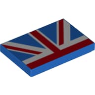 Tile 2 x 3 with Half Union Flag Print