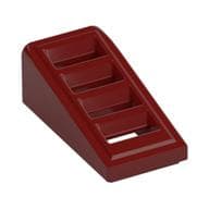 Brick Sloped 18° 2 x 1 x 2/3 with 4 Slots / Grate em Vermelho escuro