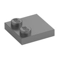 Plate Special 2 x 2 with Only 2 studs em Prata metálico