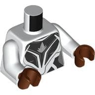 Torso, Black Armor, White Decorations, Silver Symbol Print, White Arms, Reddish Brown Hands