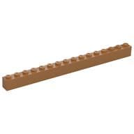Brick 1 x 16 em Nougat médio