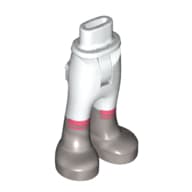 Minidoll Hips and Trousers with Back Pockets with Coral Stripes, Silver Boots Print [Thin Hinge]