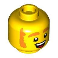 Minifig Head Carrot Mascot, Orange Eyebrows and Sideburns, Closed Mouth / Open Mouth Print