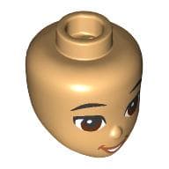 Minidoll Head, Black Eyebrows, Reddish Brown Eyes, Open Mouth Print