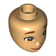 Minidoll Head, Reddish Brown Eyebrows, Eyes, Thin Closed Mouth Print