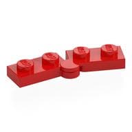 Hinge Plate 1 x 4 Swivel Top / Base - Hollow Clip [Complete Assembly] em Vermelho