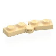 Hinge Plate 1 x 4 Swivel Top / Base - Hollow Clip [Complete Assembly] em Bege