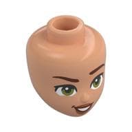 Minidoll Head, Brown Eyebrows, Olive Green Eyes, Dark Orange Lips Print