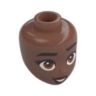 Minidoll Head, Black Eyebrows, Light Brown Eyes Print