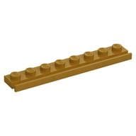 Plate Special 1 x 8 with Door Rail em Dourado perolado