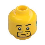 Minifig Head, Goatee Beard, Dark Turquoise Hearing Aid Print
