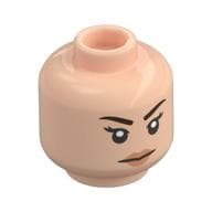 Minifig Head Pansy Parkinson, Dark Brown Eyebrows, Annoyed/Angry, Open Mouth Scream Print