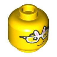 Minifig Head Bunny Glasses, Wink, Smile Print
