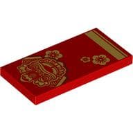 Tile 2 x 4 with Chinese New Year Dragon, Flower Print