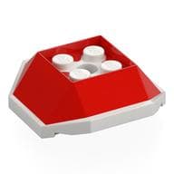Brick Wedged, Sloped 4 x 4 with White Underside Pattern (Koopa Troopa Shell)