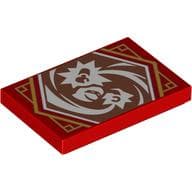 Tile 2 x 3 with Sand Red Ninjago Focus Banner Print