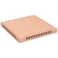 Brick Special 16 x 16 x 1 1/3 with Pin Holes em Nougat claro