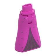 Minidoll Hips and Full Length Skirt with White Stars, Bright Pink Underdress Print [Thin Hinge]