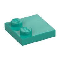 Plate Special 2 x 2 with Only 2 studs em Turquesa escuro