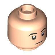 Minifig Head Suga, Black Eyebrows, Grumpy/Neutral Print