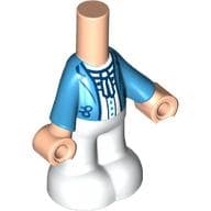 Microdoll Body Pants White with Medium Azure Jacket, White Shirt, Tie/Bow, Light Nougat Hands Print
