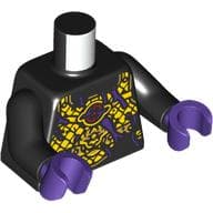 Torso, Gold/Dark Purple Decorations Print, Black Arms, Dark Purple Hands