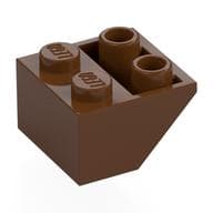 Brick Sloped Inverted 45° 2 x 2 [Round Hollow Bottom Pin, Bar-sized Stud Holes] em Marrom avermelhado