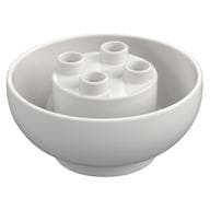 Duplo Brick Round 4 x 4 x 1 1/2, Curved Bottom