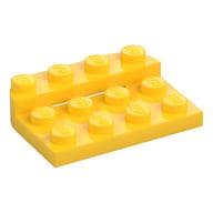 Plate Round Corners Double 3 x 4 with 1 x 4 Raised Edge Studs em Amarelo