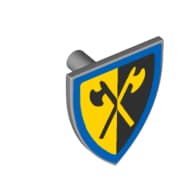 Shield Triangular with Crusaders Crossed Axe and Blue Border Print