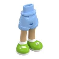 Minidoll Hips and Shorts with Warm Tan Legs, Lime/White Shoes Print [Thin Hinge]