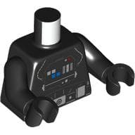 Torso, Flight Suit with Control Panel, Tubes, Utility Belt Print (TIE Pilot), Black Arms and Hands