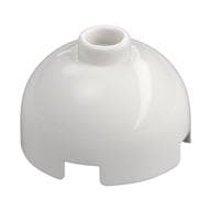 Brick Round 2 x 2 Dome Top, Vented Stud em Branco