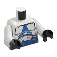 Torso, Clone Trooper Armor, Blue Markings, Utility Belt, White Arms, Black Hands