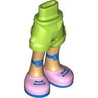 Minidoll Hips and Shorts with Bright Pink/Blue Shoes, Blue Knee Pads Print [Thin Hinge]