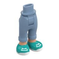 Minidoll Hips and Folded Trousers with Nougat Legs, Dark Turquoise/White Shoes Print