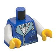 Torso, Jacket, Medium Azure Lapels, Bow Tie, White Shirt Print, White Arms, Yellow Hands